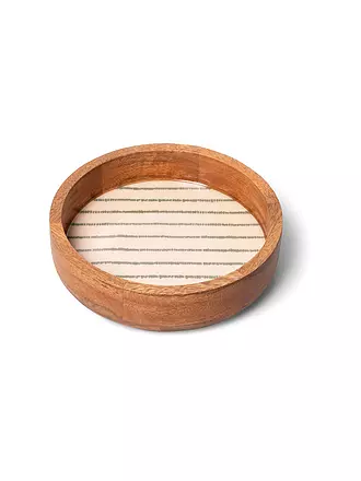 FYNCH-HATTON | Plateau en bois 22cm petit SINGA Lemon Stripe | dunkelgrün
